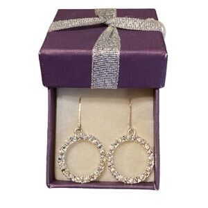 🌸NIB AVON Eternity Circle Rhinestone Hoop Earrings